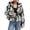 Black 02, variant on Vibrant Color Zebra Print Faux Fur Hooded Short Coats for Women, Zip Up Fluffy Furry Outerwear