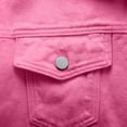 thumbnail image 7 of Women's Solid Color Denim Jacket Relaxed Fit Trucker Jacket, 7 of 7
