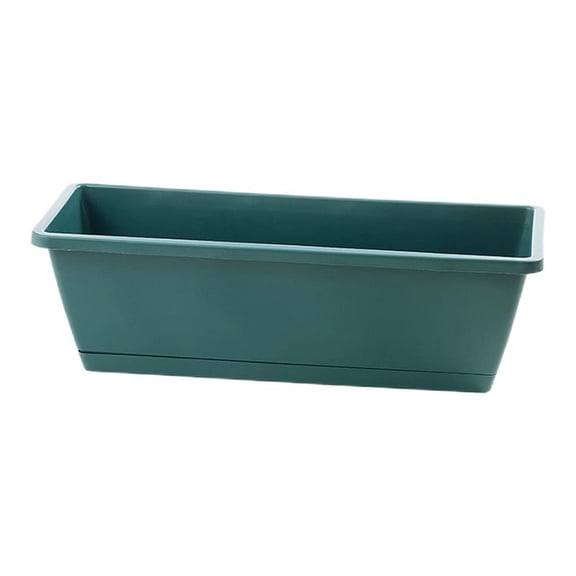 5.5X13Inch Rectangle Window Box Planter with Drainage Holes and Saucer, Self-Watering Plastic Flower Pot for Indoor and Outdoor Plants for Windowsill, Deck, Patio, and Railing