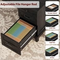 thumbnail image 5 of Farmhouse Wooden Executive Office Desk 53.5" — Writing Desk with Built-in Charging Station, Storage Drawers & Adjustable File Cabinet-Black, 5 of 9
