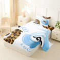thumbnail image 2 of Castle Fairy Leopard Print Billiards Twin Sheets 3pcs, Sport Theme Bedding, Blue Brown Black,1 Fitted Sheet, 1 Flat Sheet and 1 Pillowcase, 2 of 6