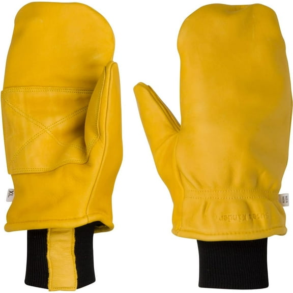 Suse's Kinder Leather Women's Sized Chopper Mittens Also for Men – Insulated Water Resistant Cowhide Winter Gloves for Work, Ski, Outside