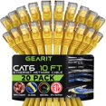 thumbnail image 1 of Cable Ethernet GEARit Cat6 de 3 m, paquete de 20, 10 Gbps, RJ45, amarillo, 1 of 9