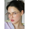 thumbnail image 3 of 2 Pairs Women Large Translucent Optical Frame Reading Glasses - Clear Lens Fashion Reader ZT104 +3.00, 3 of 5