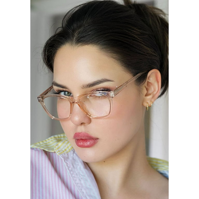 Pairs Women Large Translucent Optical Frame Reading Glasses