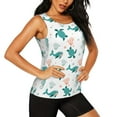 thumbnail image 2 of Bixox Women's Turtles And Seahorses Printed Sleeveless Fitness Workout Running Quick-Dry Tank Top, 2 of 7