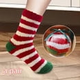 thumbnail image 6 of Christmas Fuzzy Socks Cosy Socks Thick Slipper Socks Fun Sleeping Socks Holiday Xmas Socks for Bed Floor Festive Party Indoor Red White Stripes, 6 of 8