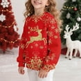 thumbnail image 3 of Favoffer Toddler Girls Christmas Sweatshirt Kids Santa Claus Elk Bear Shirt Xmas Hoodie Cotton Long Sleeve Tops for 1-15Y, 3 of 7