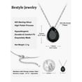 thumbnail image 5 of Bestyle Sterling Silver Pendant Necklace for Women Teardrop Black CZ Crystal Necklaces Jewelry Gift for Wedding Birthday Everyday Wear, 5 of 8