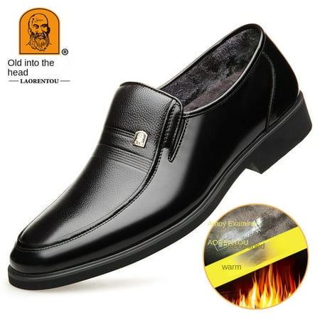 

Business Genuine Men‘s Shoes Top Layer Cowhide High-end Gift-giving Dad Shoes Old Men‘s Shoes with Leg Lazy Shoes