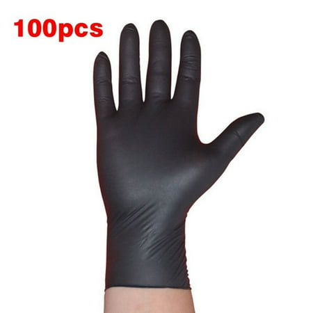 100PCS/SET Household Cleaning Washing Disposable Mechanic Gloves Black Nitrile Laboratory Nail Art Anti-Static Gloves