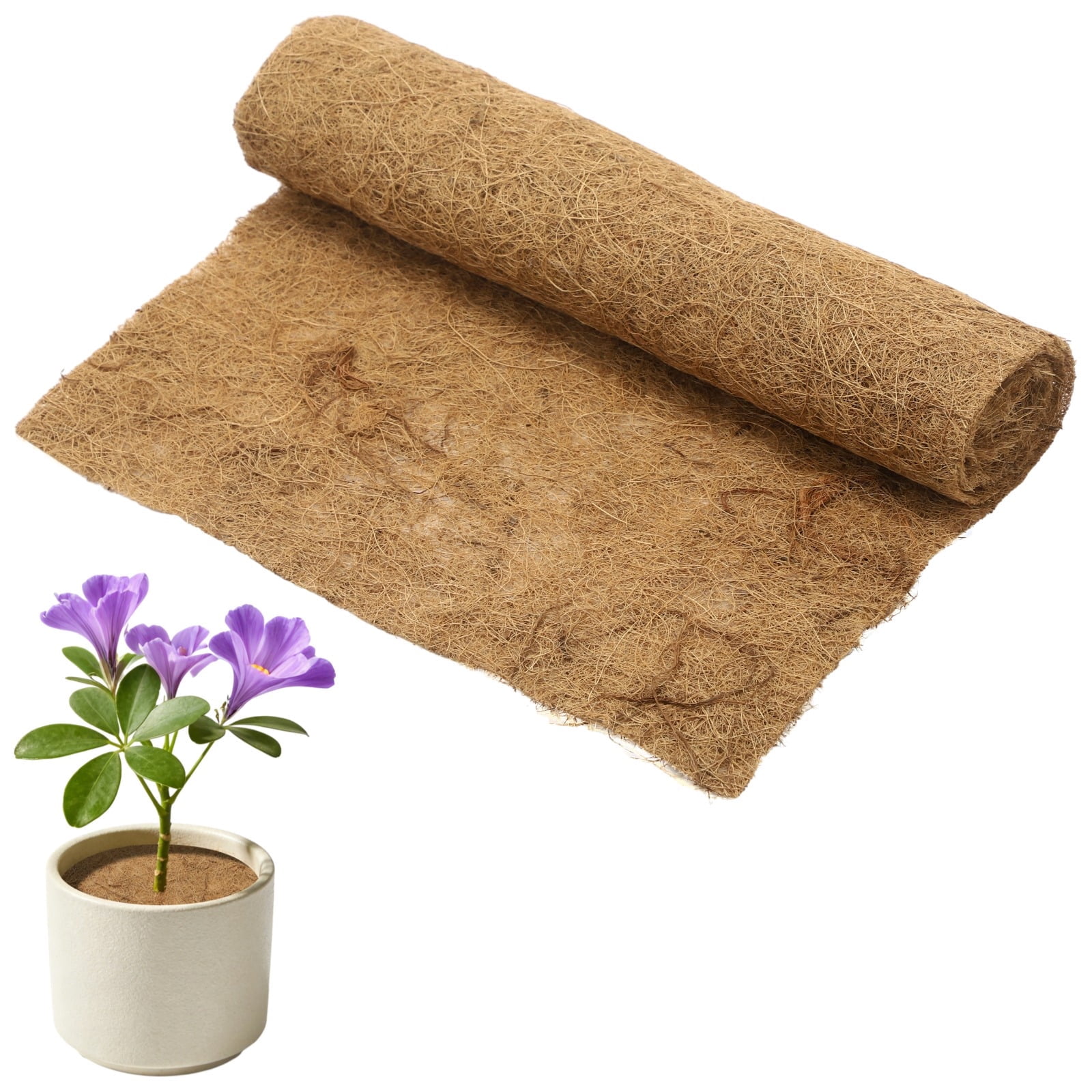 Coconut Coir Mat, Non-Slip Cuttable Coconut Fiber Rug for Plants, Reptiles, Pets, and Warm Floor Liner, 39.4 x 15.7 in Natural Coir Cushion for Indoor or Outdoor Use