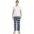 thumbnail image 3 of Men's Soft 100% Cotton Elastic Waistband Sleep Pajama Pants,Straight Leg Comfy Striped Sleepwear Winter Pajamas Bottoms with Pockets,Thick Loungwear Pants Homewear PJ Pants,S-XXL Gray, 3 of 6