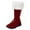 Z01 Wine, variant on Flat Knee High Boots for Women Wide Calf Comfortable Low Heel Leather Boots Soft Winter Slouchy Boots with Side Zipper Black & Size 7
