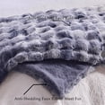 thumbnail image 5 of ROSEKIND 8lbs Faux Rabbit Fur Bubble Fleece Throw Blanket for Sofa & Bed, ultra-soft Cozy Gift for Adults & Friends, 90"x90", Tie-dye Blue, 5 of 8