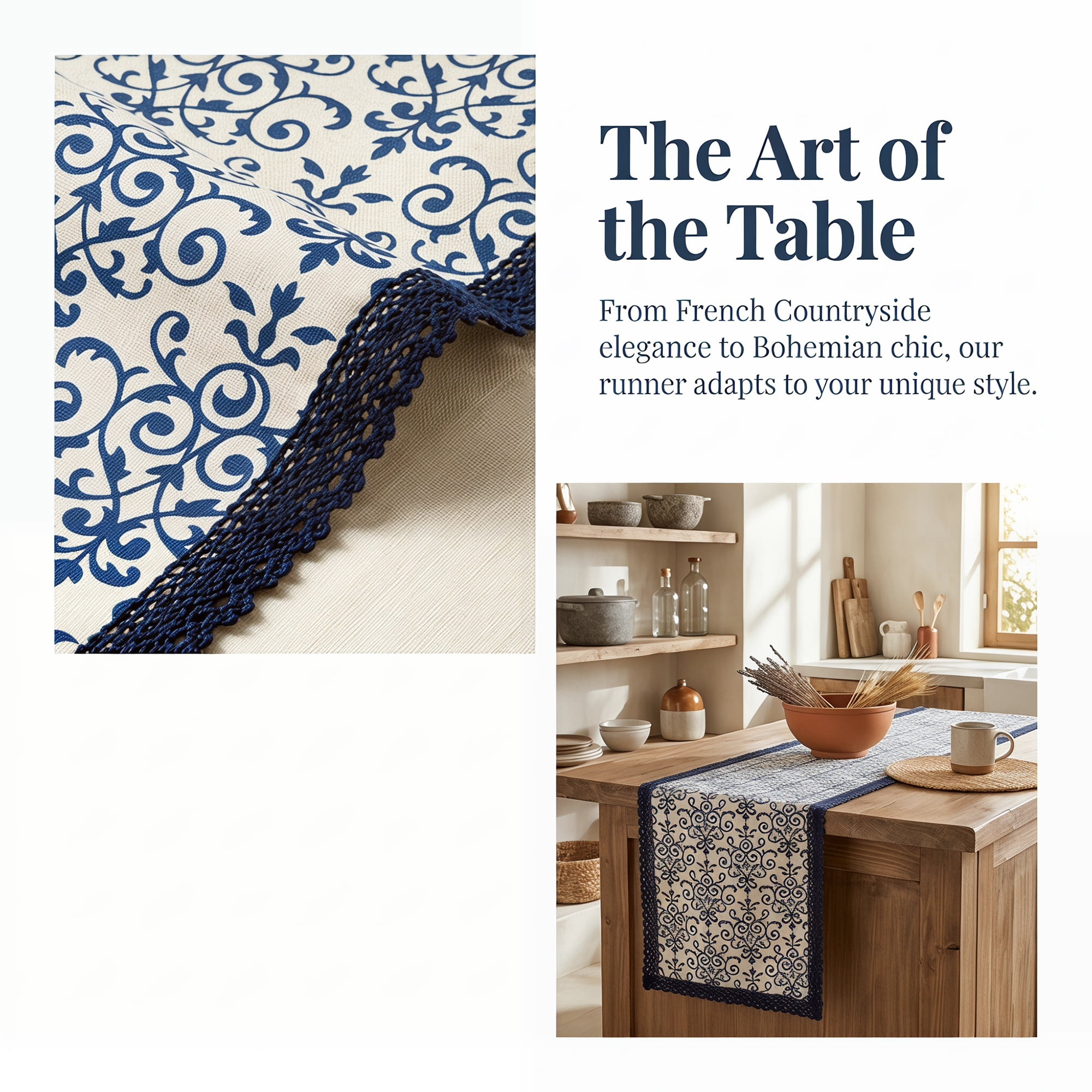 Unique Bargains Birthday Decorations Washable Cotton Kitchen Runner Blue 11.8x86.6in