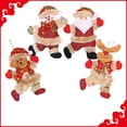 thumbnail image 5 of Lingouzi 4Pcs Plush Christmas Ornaments Set, Christmas Tree Pendant Santa Claus/ Snowman/ Elk/ Bear Decoration Christmas Tree Pendant Holiday Party Decoration, 5 of 5