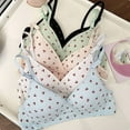 thumbnail image 7 of ALLLIST Wireless Bras for Women Unlined Full Coverage Training Cherry Prints Soft Blue T Shirt Womens Lingerie Size S-XL, 7 of 7