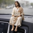 thumbnail image 3 of Clearance! Easter Jesus Resin Desk Companion Figurine, Handmade Sitting Jesus Christ Statue with "I Am with You Always", Unique Spiritual Religious Decorative Easter Gift for Car Home Office Decor, 3 of 11