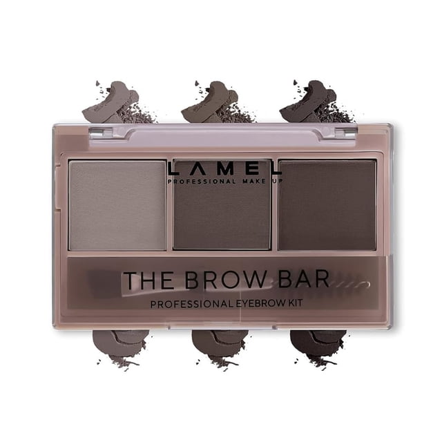 Paleta de colores para cejas LAMEL Brow Bar: define el relleno y da forma a las cejas Maquillaje profesional duradero y fácil de mezclar 402-4,5 g/0,15 oz. (Marrón oscuro)