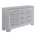 thumbnail image 4 of Gorgeous Faux Alligator Embossed Silver Finish 4pc Bedroom Furniture Set Cal-King Size Bed LED Headboard Nightstand, 4 of 7