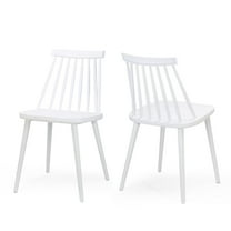 Noble House Dior Indoor Contemporary Polypropylene Dining Chairs 30.25", Set of 2, White
