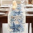 thumbnail image 3 of Table Runners 72 Inches Long Dress Scarves, Blue Coastal Starfish Farmhouse Kitchen/Dining Table Runner, Coffee Tablerunners, Beach Nautical Shell Eucalyptus Retro 16x72 Inch, 3 of 9