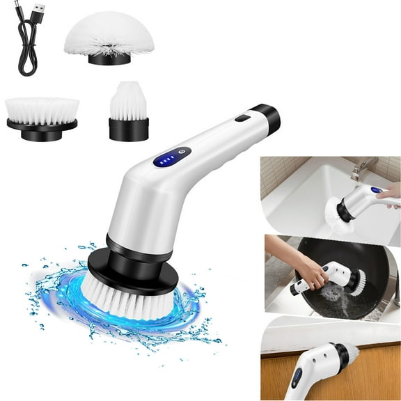 Dayplus USB Rechargeable Electric Spin Scrubber 3 Replaceable Cleaning Heads
