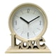 thumbnail image 2 of Reloj de mesa geométrico decorativo con números arábigos, silencioso y redondo. Rosa, 2 of 9