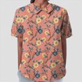 thumbnail image 2 of TOWMUS Womens Summer Blouses Women's Summer Lapel Print Cotton and Linen Top Shirts for Women Linen Floral Blouse Pink, 2 of 5