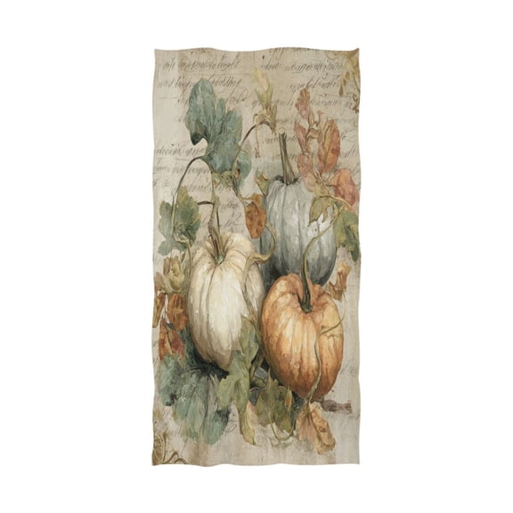 Qxltty Fall Pumpkin Maple Leaf Extra Large Bath Towel 32"x64" Super Soft Highly Absorbent Quick Dry Shower Towel for Hotel Bathroom Guest Spa Gym