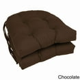 thumbnail image 1 of Blazing Needles  16-inch U-shaped Dining Chair Cushions (Set of 2) - 16" x 16" Chocolate, 1 of 5