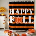 thumbnail image 3 of Shower Curtain 72"W x 84"L Happy Fall Orange Fabric Shower Curtains Set with Hooks Water Repellent Bathroom Curtains Machine Washable Bathroom Accessories, 3 of 6
