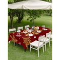thumbnail image 3 of Outdoor Tablecloth with Umbrella Hole and Zipper, Red Christmas Rectangle Table Cloth 54x80 Inch Waterproof Tablecloth, Winter Xmas Snowflakes Textured Picnic Table Cover for Patio Camping, 3 of 7