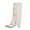 White, variant on Knee High Boots Women Thigh High Boots Fashion Pointed Toe Mid Calf Boots With Buckle Detail Comfortable Dress Boots For Fall And Winter Seasons