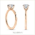 thumbnail image 2 of ALLORYA IGI Certified 0.75 Carat Solitaire Round Lab Grown White Diamond Textured Shank Engagement Ring for Women in 14K Solid Rose Gold, Size 7.5, 2 of 6