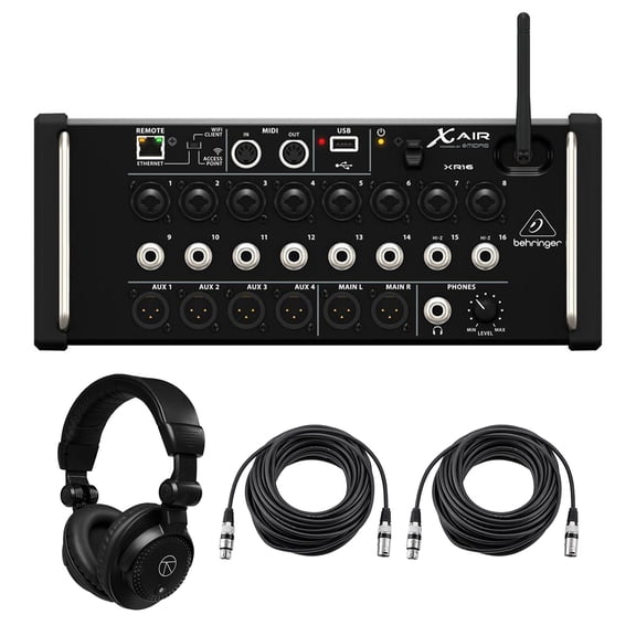 Behringer Behringer X Air XR16 Digital Mixer Kit with Studio Headphones and Cables