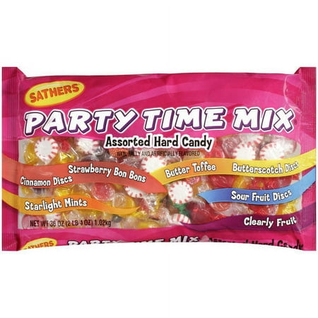 Sathers Party Time Assorted Hard Candy Mix, 36 oz. Bag