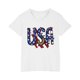 thumbnail image 1 of Vestido Corto de Verano Niños Niños Niñas Camiseta de Algodón Cuello Redondo Lindo Día de la Independencia Imprimir Top, 1 of 6