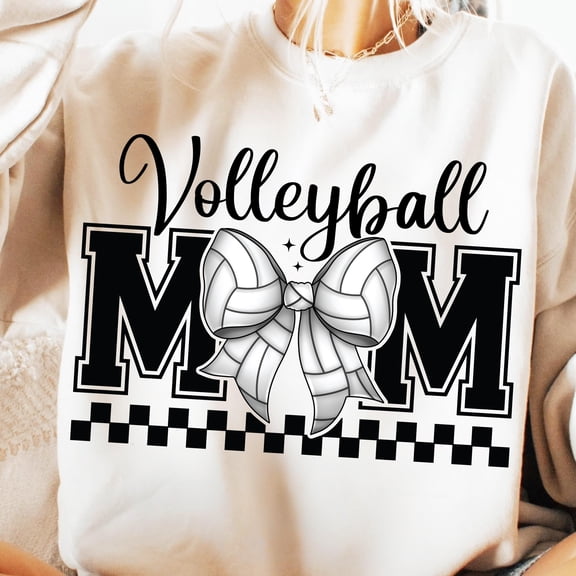 Stylish Volleyball Mom SVG T-Shirt for Game Day, Perfect Sports Mom Design with Bow