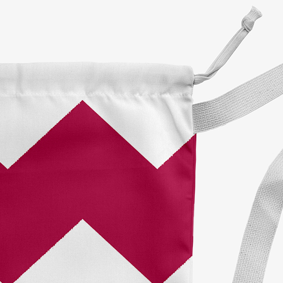 Simply Daisy Bold Chevron Stripe 18 x 29 in Fuchsia Laundry Bag