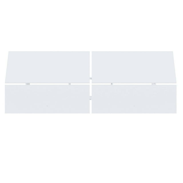 White modern Nexera queen size panoramic headboard featuring four connected rectangular panels in a minimalist design.