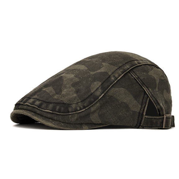 Men Women Suede Camouflage Newsboy Duckbill Flat Hat Golf Cabbie Ivy Painter Warm Cap