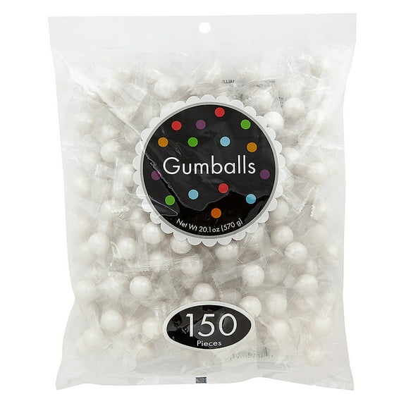 20.1 oz. Individually Wrapped Shimmer White Gumballs - 150 Pcs.