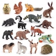 thumbnail image 2 of Juego de minifiguras de animales del bosque, 16 piezas, PVC, con ardilla y erizo, 2 of 2