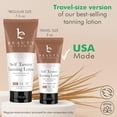 thumbnail image 6 of Tanning Lotion Self Tanner - USA Made with Natural & Organic Ingredients, Travel Size Self Tan Lotion, Non Toxic Gradual Tanning Moisturizer, Sunless Tanner for Fake Tan for Women & Men, 6 of 8