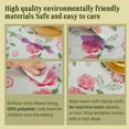 thumbnail image 3 of Fitted Vinyl Tablecloth Round 36"-44" Diameter, Flannel Backing, Elastic Edge, Waterproof Wipeable PVC Table Cover, Red Roses, For Indoor or Outdoor, 3 of 9