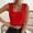 Red, variant on ZOELNI Womens Sleeveless Tank Tops Ruffle Strap Square Neck Eyelet Blouse Slim Fit, XS