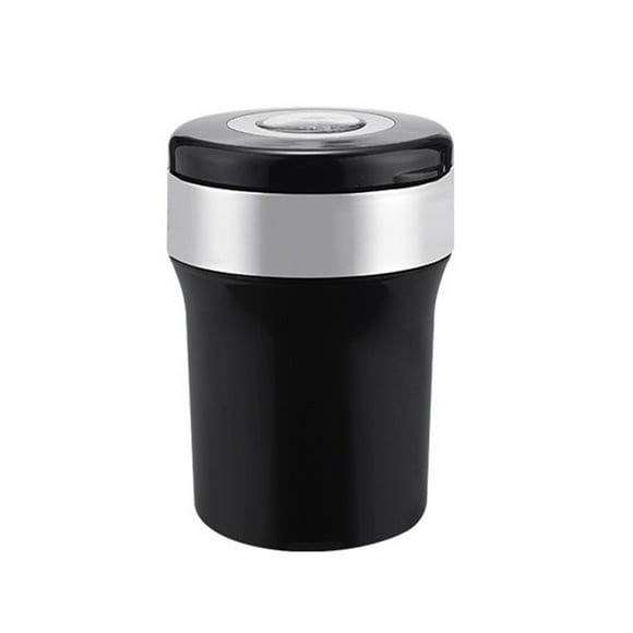 Amdohai Car Ashtray, Universal Portable Smokeless Ashtray with Lid, Compass LED Blue Light for Most Car Cup Holder