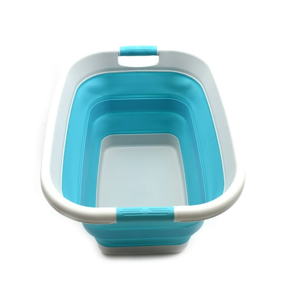 SAMMART 37L (9.77 Gallon) Collapsible Plastic Laundry Basket - Foldable Pop-Up Storage Container/Organizer - Portable Washing Tub - Space Saving Hamper/Basket